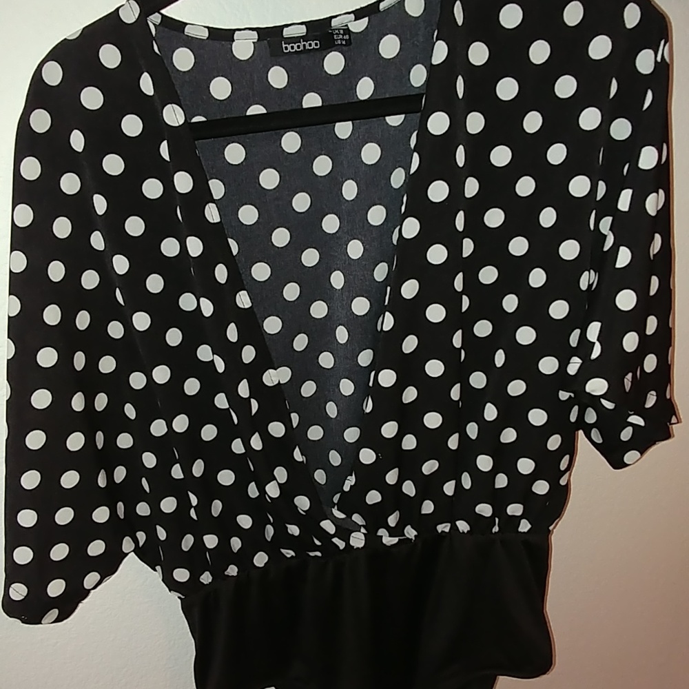 Polka Dot V neck Body Suit